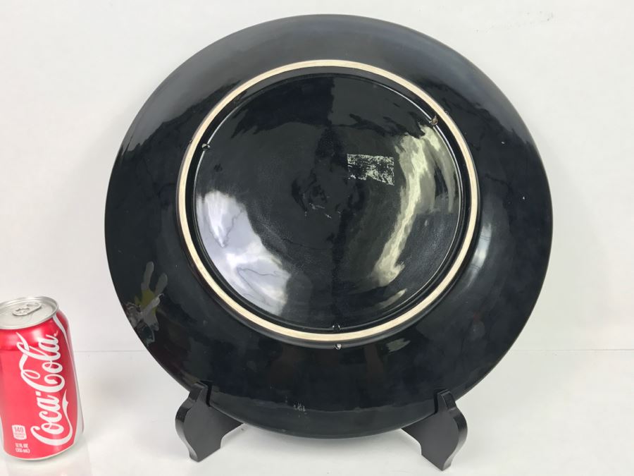 Large Porcelain Charger Plate Of Hybrid Rooster With Human Face (Stand Not Included) [Photo 10]