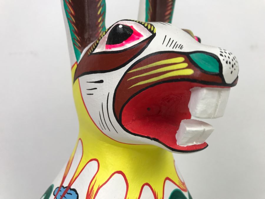 Oaxacan Folk Art Hand Crafted And Painted Rabbit By Catarino Carrillo Arrazola Oaxaca Mexico [Photo 5]
