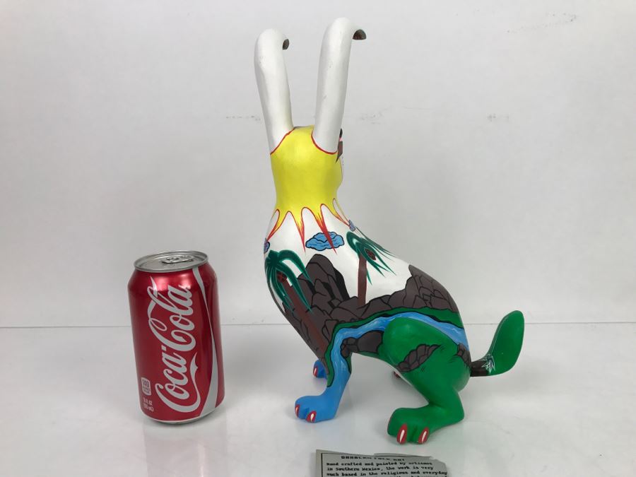 Oaxacan Folk Art Hand Crafted And Painted Rabbit By Catarino Carrillo Arrazola Oaxaca Mexico [Photo 12]