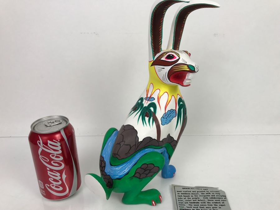 Oaxacan Folk Art Hand Crafted And Painted Rabbit By Catarino Carrillo Arrazola Oaxaca Mexico [Photo 3]