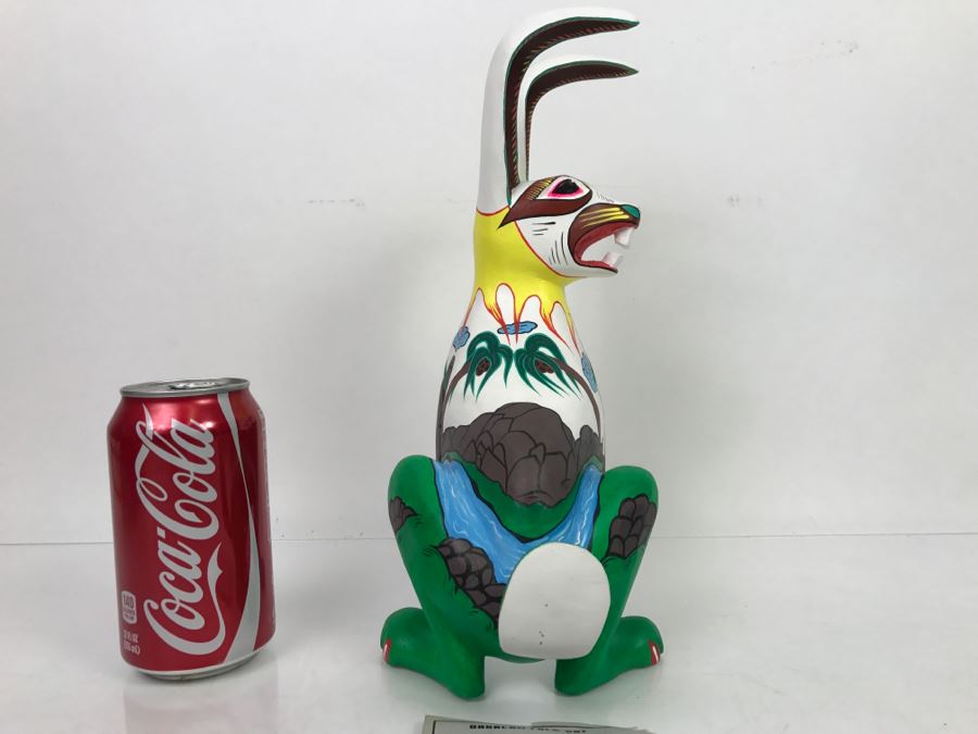 Oaxacan Folk Art Hand Crafted And Painted Rabbit By Catarino Carrillo Arrazola Oaxaca Mexico [Photo 11]