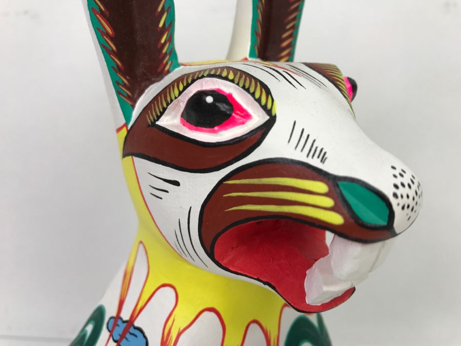 Oaxacan Folk Art Hand Crafted And Painted Rabbit By Catarino Carrillo Arrazola Oaxaca Mexico [Photo 4]