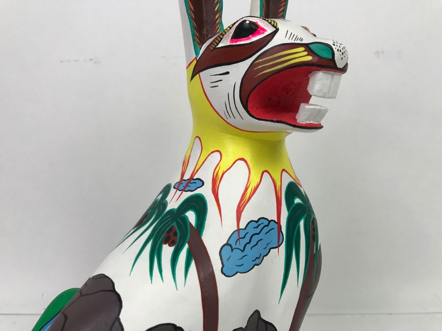 Oaxacan Folk Art Hand Crafted And Painted Rabbit By Catarino Carrillo Arrazola Oaxaca Mexico [Photo 7]