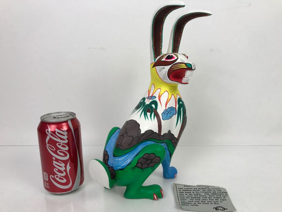 Oaxacan Folk Art Hand Crafted And Painted Rabbit By Catarino Carrillo Arrazola Oaxaca Mexico [Photo 2]