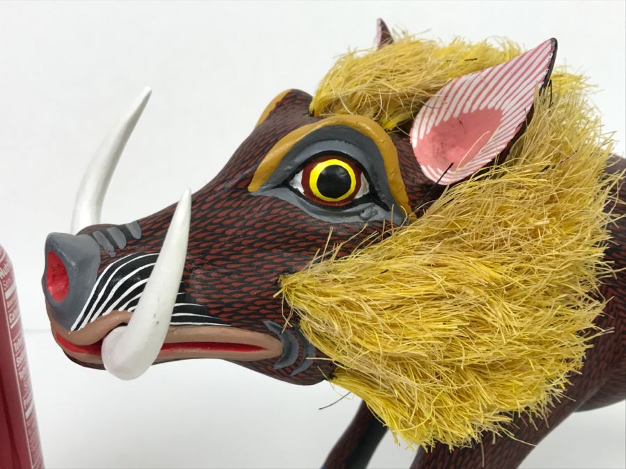 Oaxacan Folk Art Hand Crafted And Painted Boar Hog By Medina Oaxaca Mexico [Photo 7]