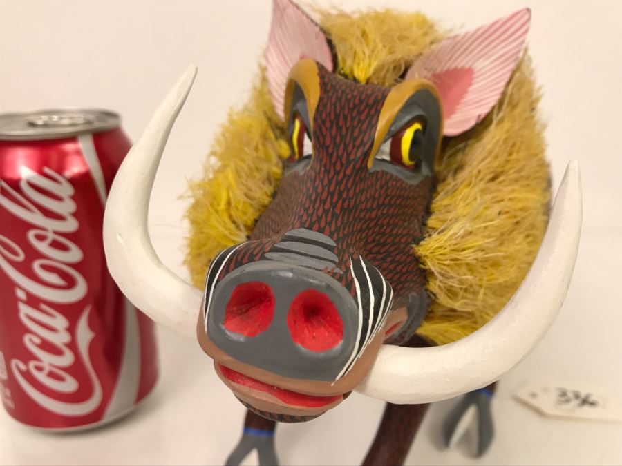 Oaxacan Folk Art Hand Crafted And Painted Boar Hog By Medina Oaxaca Mexico [Photo 4]