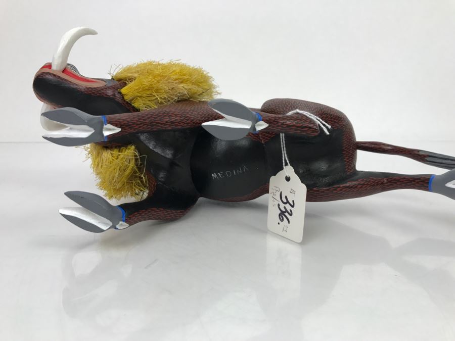 Oaxacan Folk Art Hand Crafted And Painted Boar Hog By Medina Oaxaca Mexico [Photo 16]
