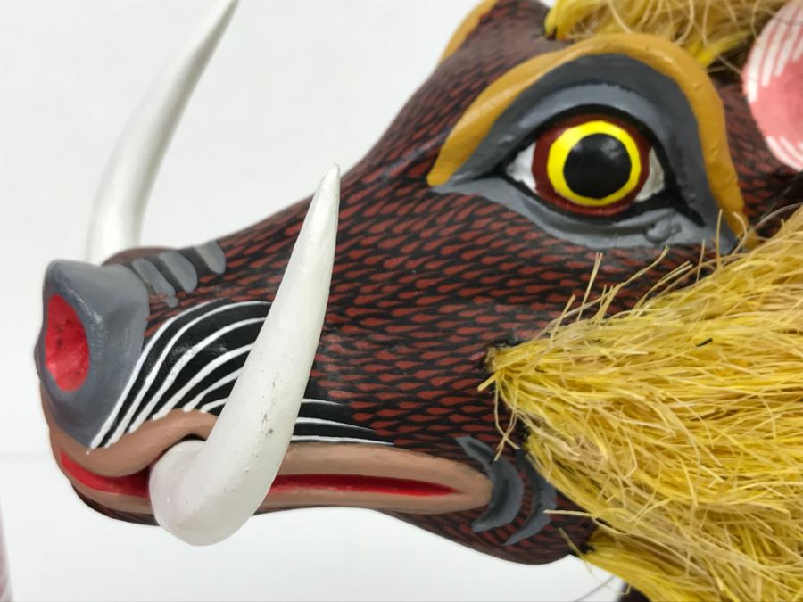 Oaxacan Folk Art Hand Crafted And Painted Boar Hog By Medina Oaxaca Mexico [Photo 8]