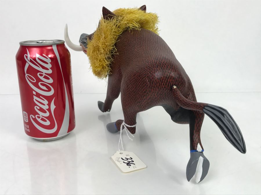 Oaxacan Folk Art Hand Crafted And Painted Boar Hog By Medina Oaxaca Mexico [Photo 9]