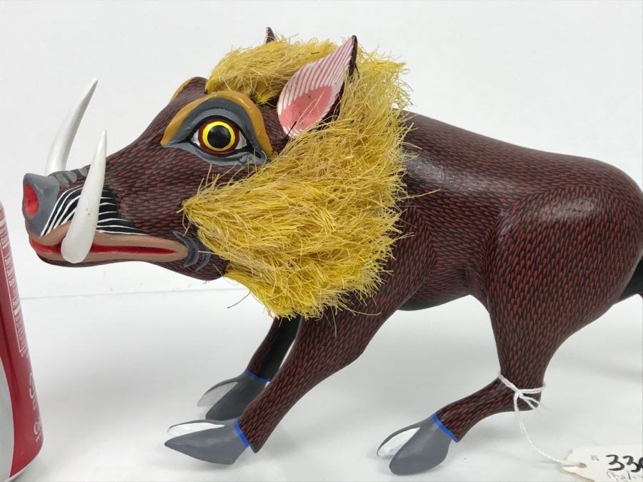 Oaxacan Folk Art Hand Crafted And Painted Boar Hog By Medina Oaxaca Mexico [Photo 6]