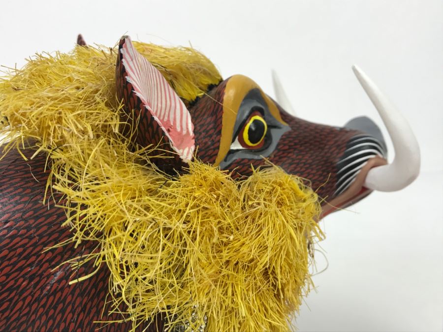 Oaxacan Folk Art Hand Crafted And Painted Boar Hog By Medina Oaxaca Mexico [Photo 12]