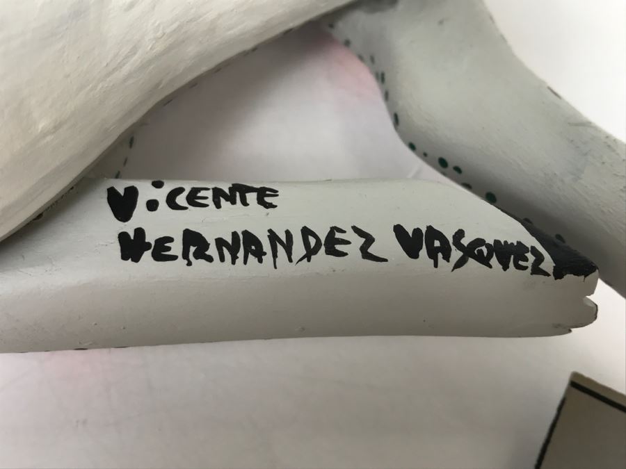 Oaxacan Folk Art Hand Crafted And Painted Rabbit By Vicente Hernandez Vasquez Oaxaca Mexico [Photo 9]