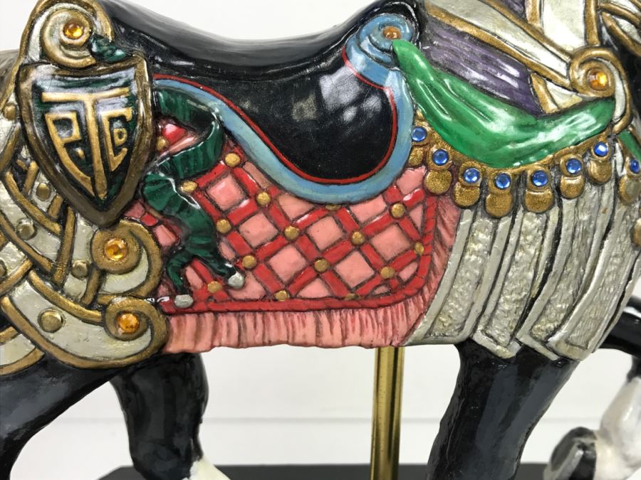 Vintage 1996 Hand Made Carousel Horse Sculpture By Theresa Mather Fantasy Art (Note Clean Break In One Of The Legs Of Horse) [Photo 7]