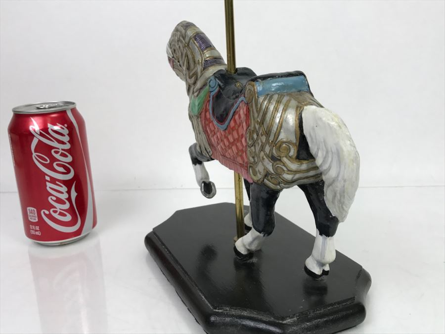 Vintage 1996 Hand Made Carousel Horse Sculpture By Theresa Mather Fantasy Art (Note Clean Break In One Of The Legs Of Horse) [Photo 14]