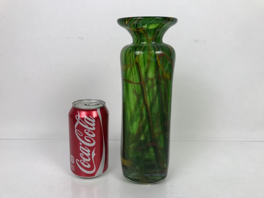 Signed Large MAD Art Studios Art Glass Square Vase 1998 [Photo 7]