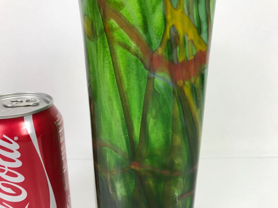 Signed Large MAD Art Studios Art Glass Square Vase 1998 [Photo 4]