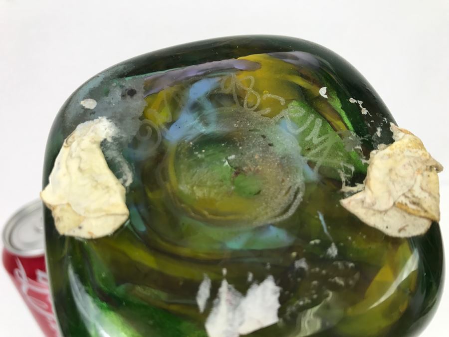 Signed Large MAD Art Studios Art Glass Square Vase 1998 [Photo 9]