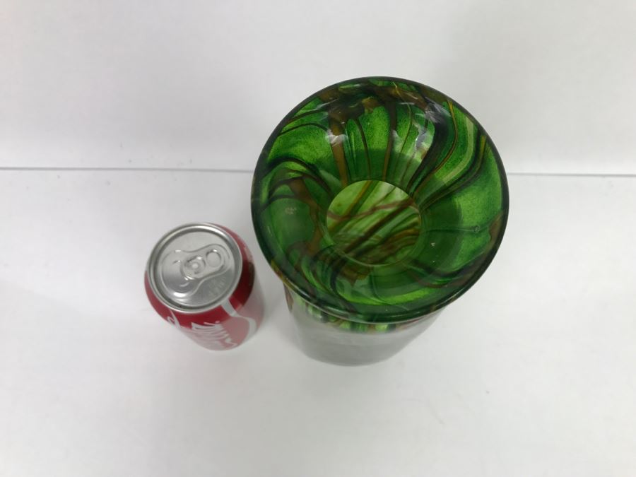 Signed Large MAD Art Studios Art Glass Square Vase 1998 [Photo 8]