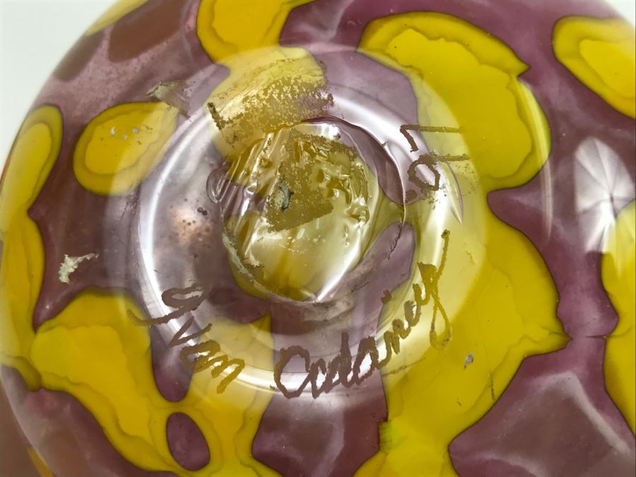 Signed Ivan Adaniya Art Glass Vase 1997 [Photo 11]