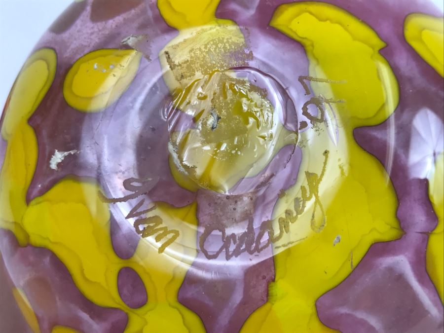 Signed Ivan Adaniya Art Glass Vase 1997 [Photo 9]