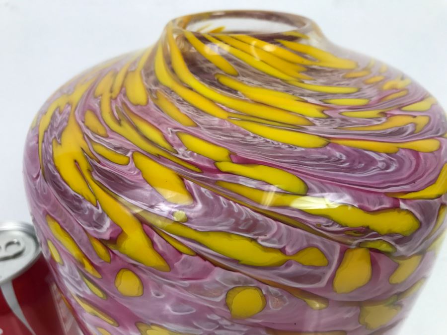 Signed Ivan Adaniya Art Glass Vase 1997 [Photo 4]