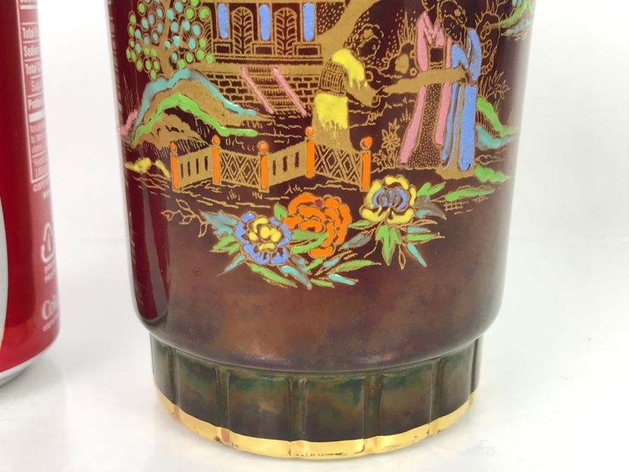 Vintage Crown Devon Porcelain Chinoiserie Vase Fieldings Stoke On Trent England [Photo 6]