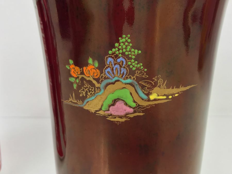 Vintage Crown Devon Porcelain Chinoiserie Vase Fieldings Stoke On Trent England [Photo 10]