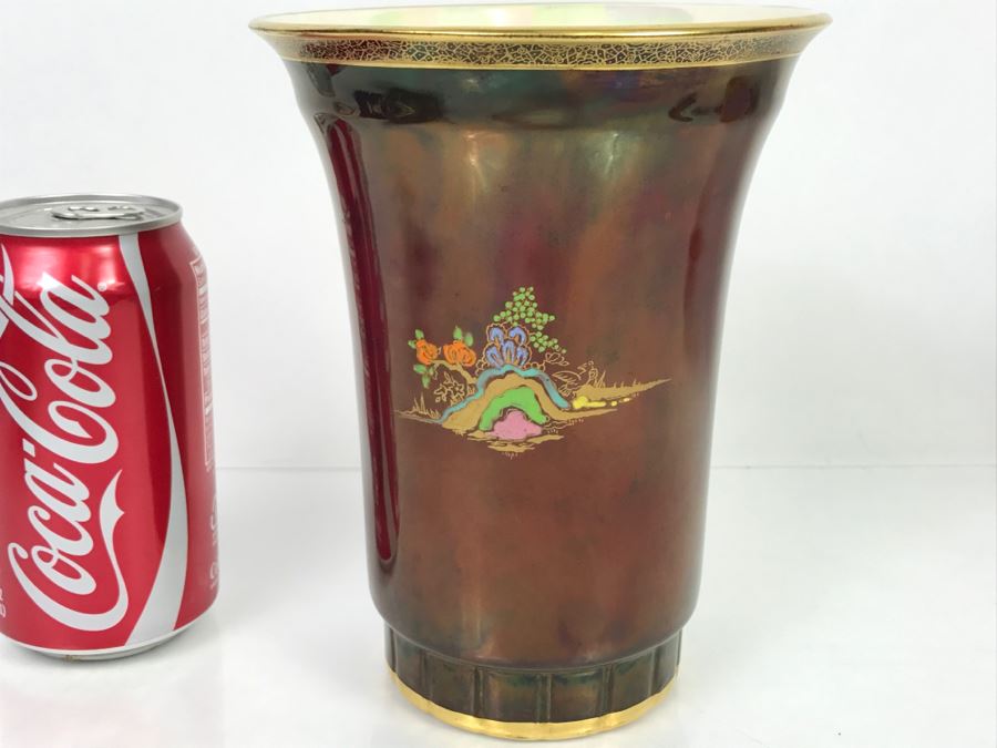 Vintage Crown Devon Porcelain Chinoiserie Vase Fieldings Stoke On Trent England [Photo 9]