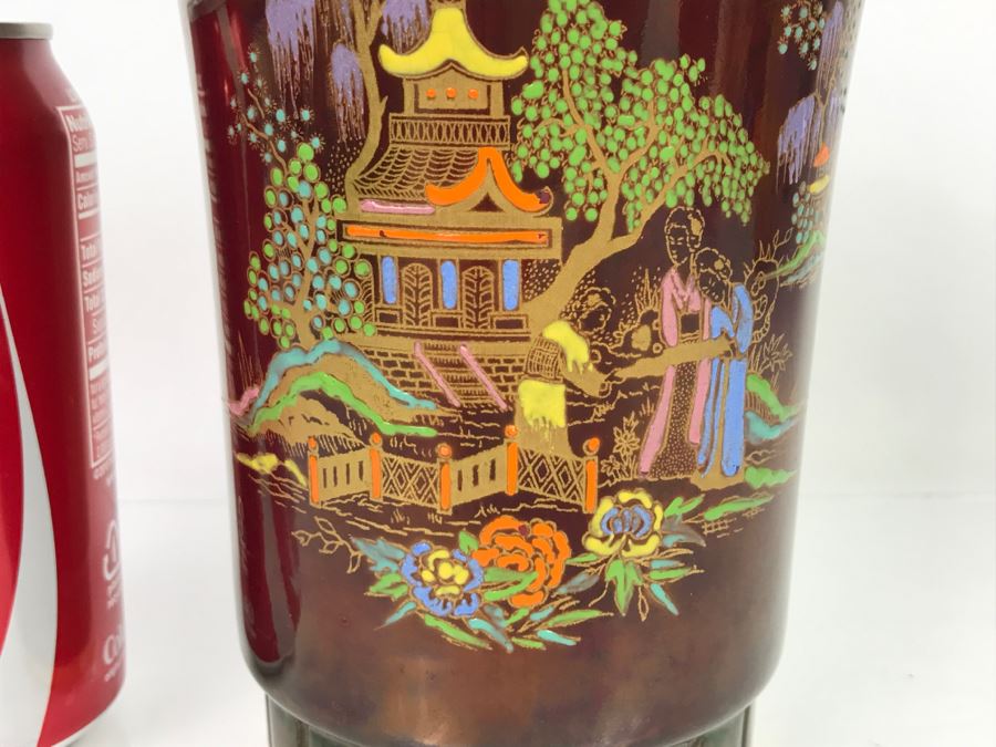 Vintage Crown Devon Porcelain Chinoiserie Vase Fieldings Stoke On Trent England [Photo 5]