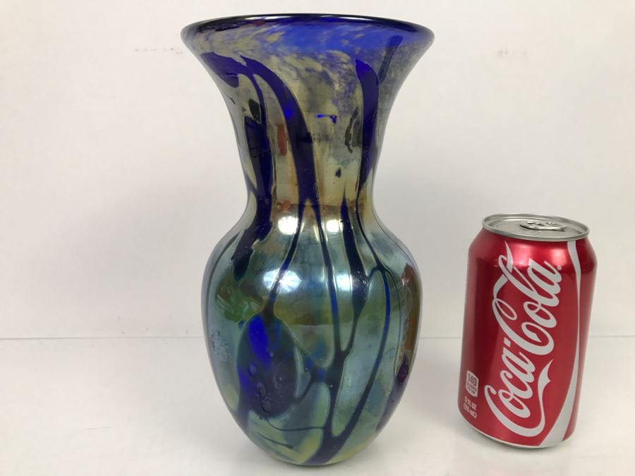 Stunning Signed Art Glass Vase M. Laird [Photo 8]