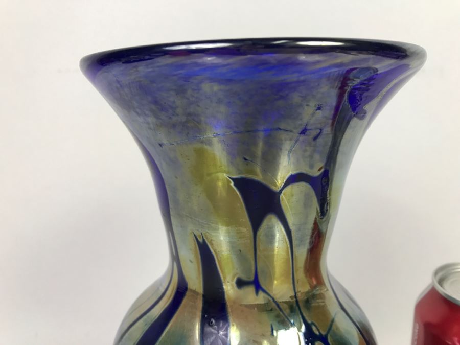 Stunning Signed Art Glass Vase M. Laird [Photo 4]