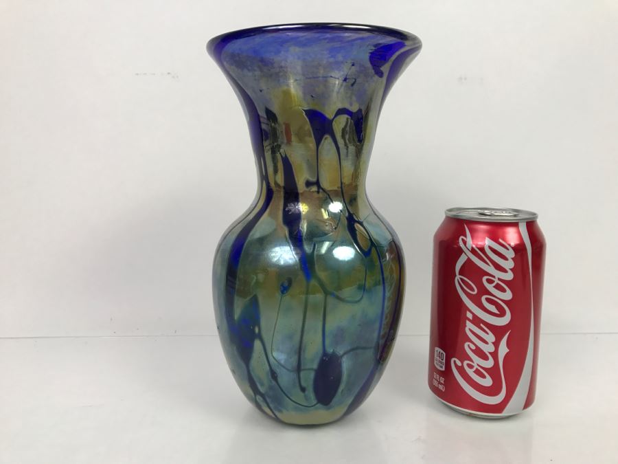 Stunning Signed Art Glass Vase M. Laird [Photo 2]