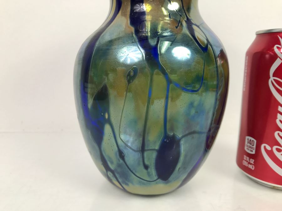Stunning Signed Art Glass Vase M. Laird [Photo 5]