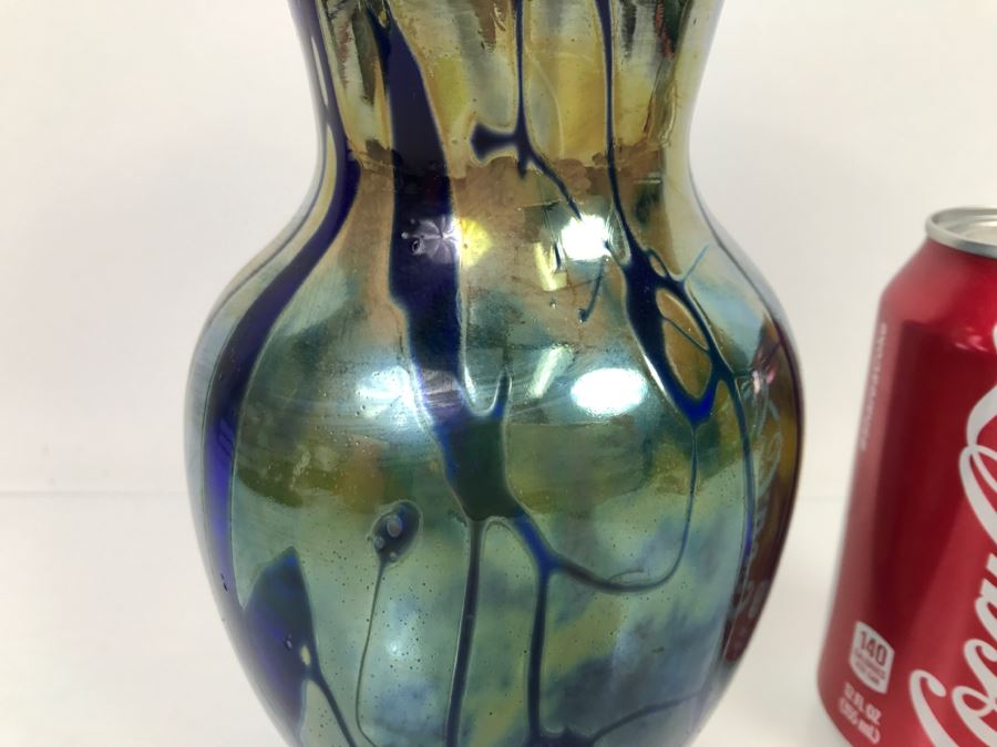 Stunning Signed Art Glass Vase M. Laird [Photo 12]