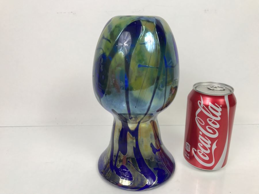 Stunning Signed Art Glass Vase M. Laird [Photo 9]