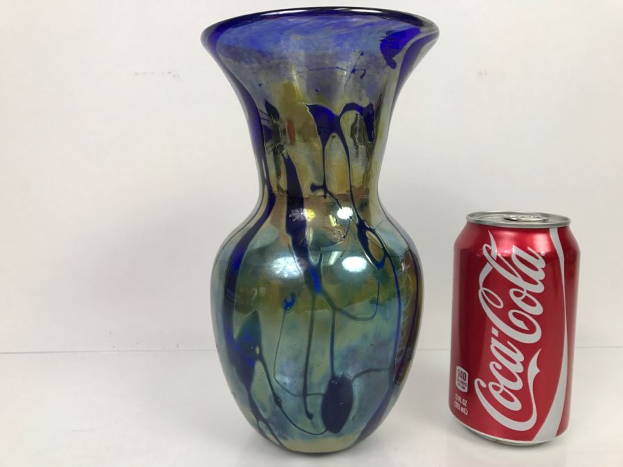 Stunning Signed Art Glass Vase M. Laird [Photo 1]