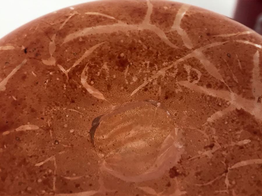 Signed Orange Art Glass Vase M. Laird [Photo 9]