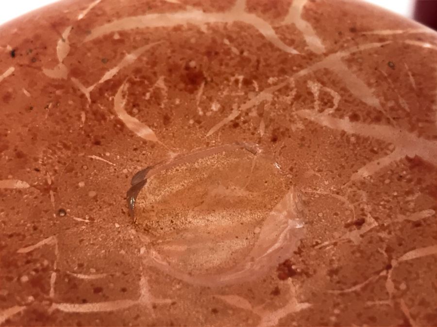 Signed Orange Art Glass Vase M. Laird [Photo 8]