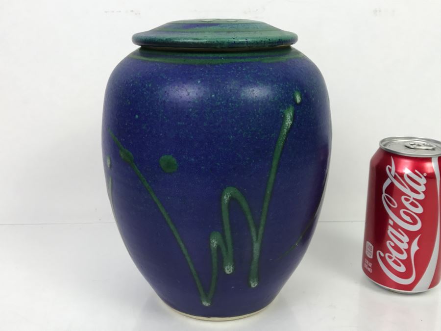 Signed Pottery Jar With Lid Kristin [Photo 2]