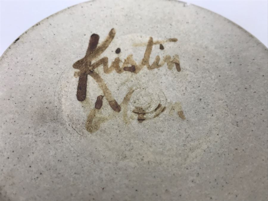 Signed Pottery Jar With Lid Kristin [Photo 13]
