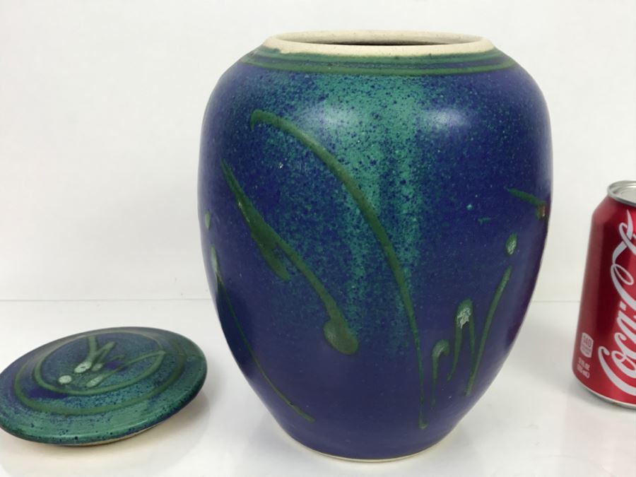 Signed Pottery Jar With Lid Kristin [Photo 8]