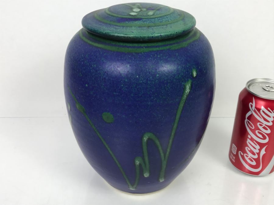 Signed Pottery Jar With Lid Kristin [Photo 3]