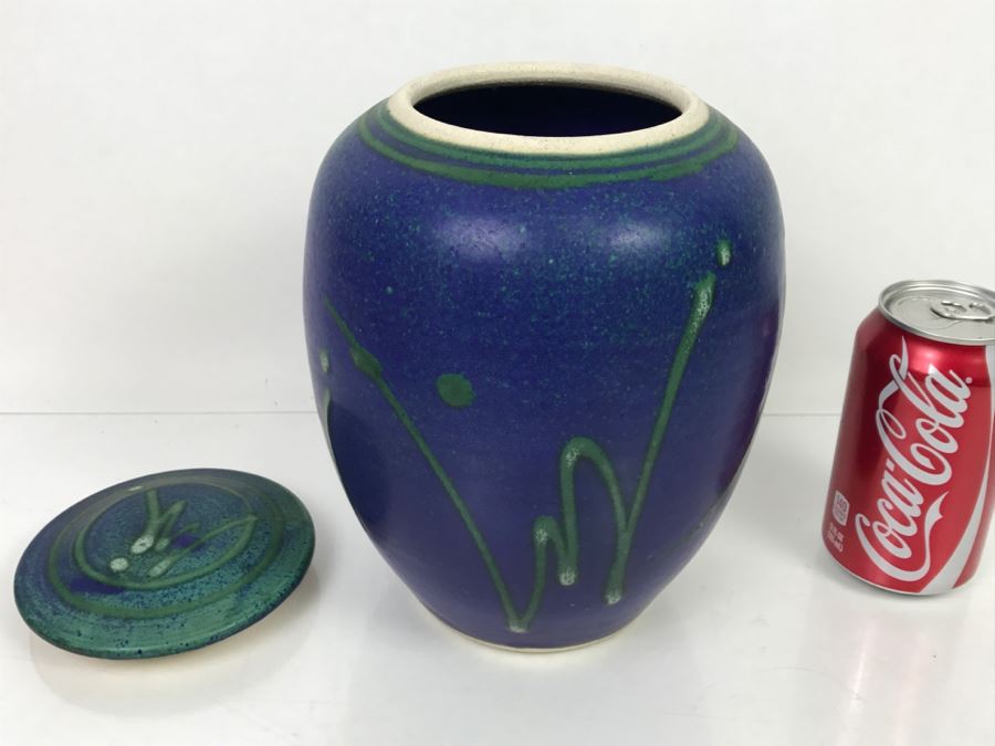 Signed Pottery Jar With Lid Kristin [Photo 6]