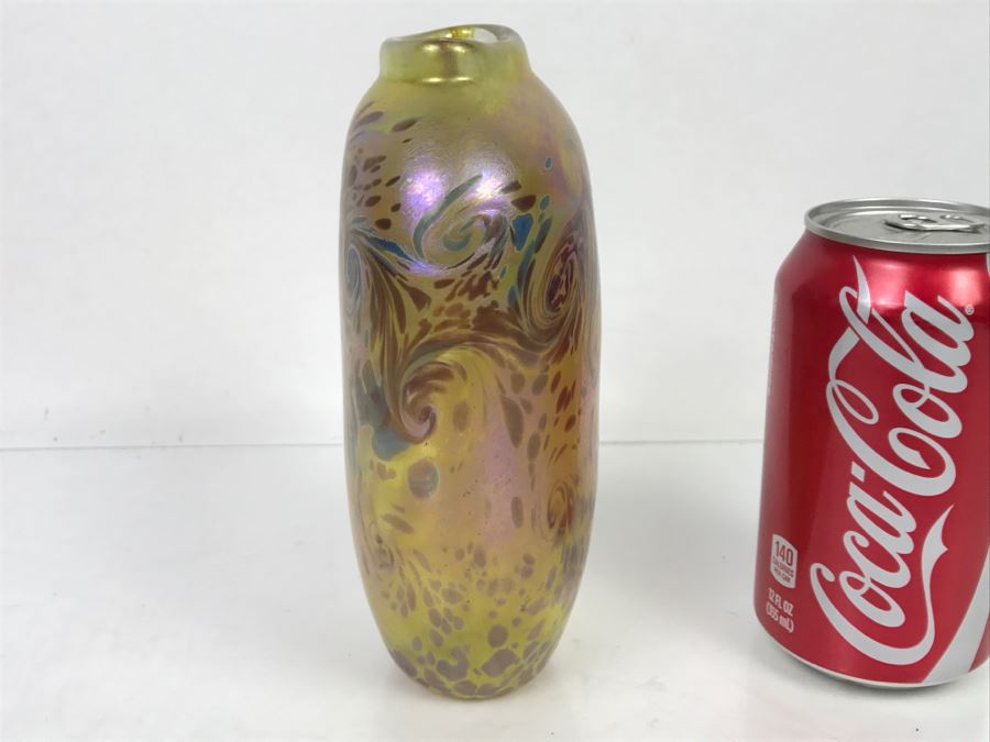 Signed Barry Farley Mercury Rising Studios Modern Studio Art Glass Vase California [Photo 6]