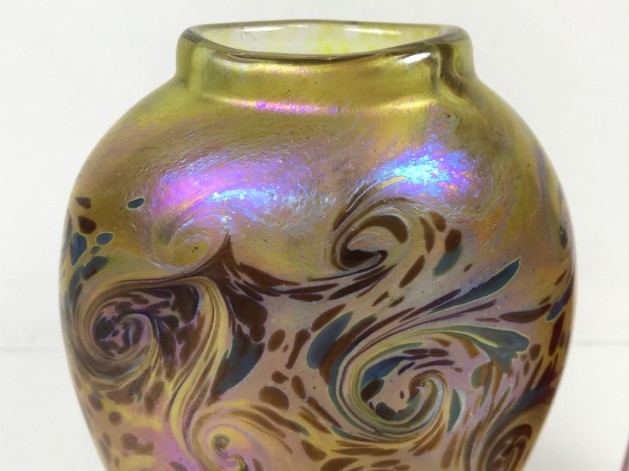 Signed Barry Farley Mercury Rising Studios Modern Studio Art Glass Vase ...