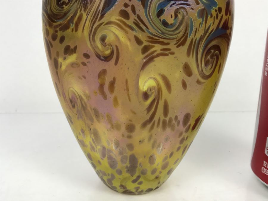 Signed Barry Farley Mercury Rising Studios Modern Studio Art Glass Vase California [Photo 5]