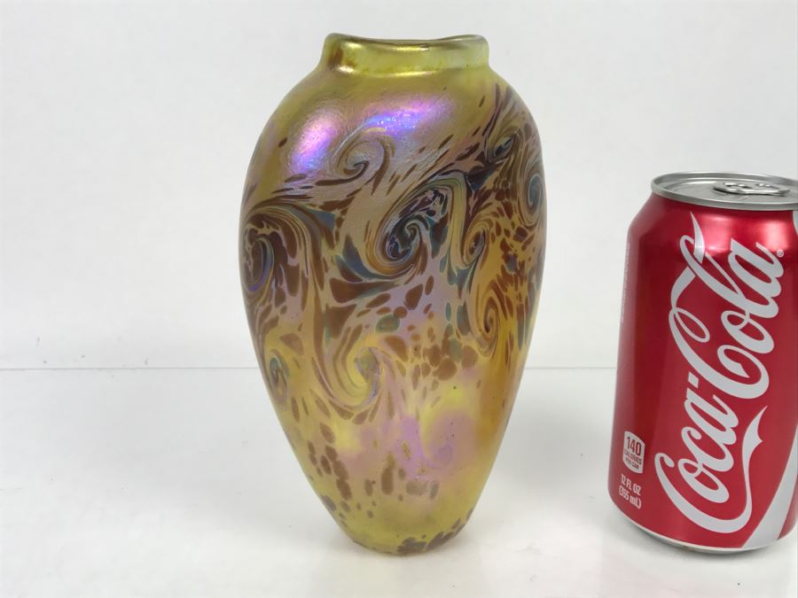 Signed Barry Farley Mercury Rising Studios Modern Studio Art Glass Vase California [Photo 8]