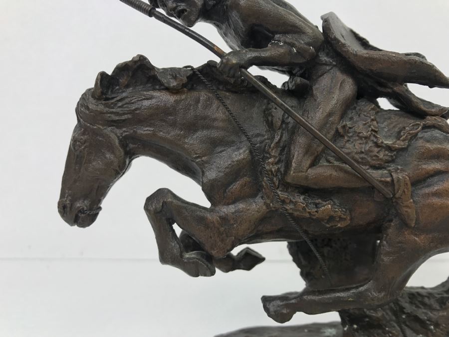 Vintage 1988 Franklin Mint Frederic Remington Bronze Sculpture Titled 'The Cheyenne' [Photo 4]