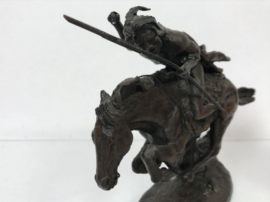 Vintage 1988 Franklin Mint Frederic Remington Bronze Sculpture Titled 'The Cheyenne' [Photo 10]