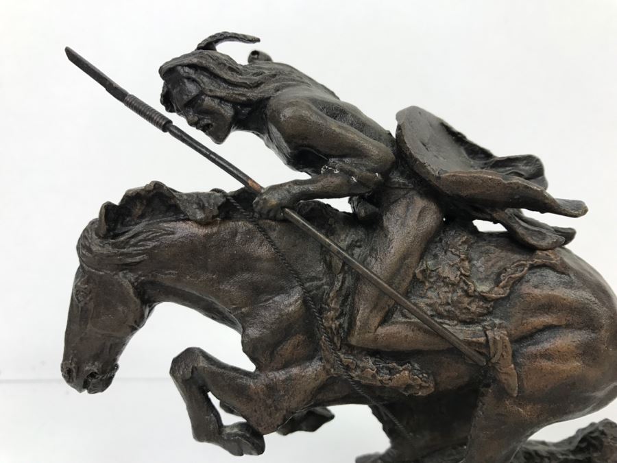 Vintage 1988 Franklin Mint Frederic Remington Bronze Sculpture Titled 'The Cheyenne' [Photo 5]